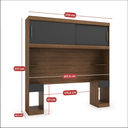 Ver imagem 3 de Guarda Roupa Casal Modular Ponte 2 Portas 2 Gavetas Gênova Plus Marrom/Ipê Wood/Grafite