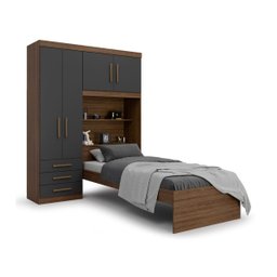 Guarda-roupa Solteiro com Cama Solteiro 4 Portas 3 Gavetas Advantage - 5
