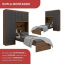 Ver imagem 5 de Guarda-Roupa Solteiro com Cama Solteiro 4 Portas 3 Gavetas Advantage Marrom/Ipê Wood/Grafite
