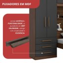 Ver imagem 7 de Guarda-Roupa Solteiro com Cama Solteiro 4 Portas 3 Gavetas Advantage Marrom/Ipê Wood/Grafite