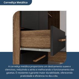 Guarda-roupa Solteiro com Cama Solteiro 4 Portas 3 Gavetas Advantage - 7