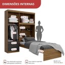 Ver imagem 6 de Guarda-Roupa Solteiro com Cama Solteiro 4 Portas 3 Gavetas Advantage Marrom/Ipê Wood/Grafite