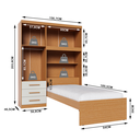 Ver imagem 5 de Guarda-roupa Solteiro com Cama Solteiro 4 Portas 3 Gavetas Advantage