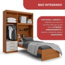 Ver imagem 4 de Guarda-Roupa Solteiro com Cama Solteiro 4 Portas 3 Gavetas Advantage Marrom/Freijó Wood/Off-White