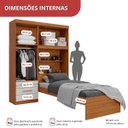 Ver imagem 5 de Guarda-Roupa Solteiro com Cama Solteiro 4 Portas 3 Gavetas Advantage Marrom/Freijó Wood/Off-White