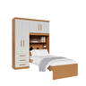 Guarda-roupa Solteiro com Cama Solteiro 4 Portas 3 Gavetas Advantage - 3