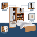 Ver imagem 6 de Guarda-roupa Solteiro com Cama Solteiro 4 Portas 3 Gavetas Advantage