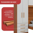 Ver imagem 7 de Guarda-Roupa Solteiro com Cama Solteiro 4 Portas 3 Gavetas Advantage Marrom/Freijó Wood/Off-White
