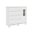 Ver imagem 3 de Cômoda Infantil 1 Porta com Janela e 4 Gavetas 100% Mdflana Espresso Móveis Branco/Brilho