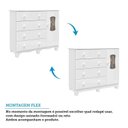 Ver imagem 6 de Cômoda Bebê 1 Porta com Janela e 4 Gavetas 100% Mdflana Espresso Móveis Branco Brilho