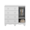Ver imagem 4 de Cômoda Infantil 1 Porta com Janela e 4 Gavetas 100% Mdflana Espresso Móveis Branco/Brilho