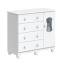 Ver imagem 3 de Cômoda Bebê 1 Porta com Janela e 4 Gavetas 100% Mdflana Espresso Móveis Branco Brilho