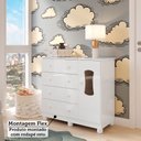 Ver mais imagens de Cômoda Infantil 1 Porta com Janela e 4 Gavetas 100% Mdflana Espresso Móveis Branco/Brilho