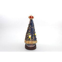 Imagem Nossa Senhora Aparecida Bandeira Resina 22 Cm - 2 Imagem Nossa Senhora Aparecida Bandeira Resina 22 Cm - 2