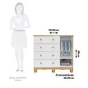 Ver imagem 4 de Cômoda Infantil 1 Porta com Janela e 4 Gavetas 100% MDF Lana Espresso Móveis Branco/Brilho/Amêndoa