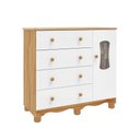 Ver imagem 3 de Cômoda Infantil 1 Porta com Janela e 4 Gavetas 100% MDF Lana Espresso Móveis Branco/Brilho/Amêndoa