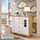 Ver mais imagens de Cômoda Infantil 1 Porta com Janela e 4 Gavetas 100% MDF Lana Espresso Móveis Branco/Brilho/Amêndoa