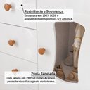 Ver mais imagens de Cômoda Bebê 1 Porta com Janela e 4 Gavetas 100% MDF Lana Espresso Móveis Amêndoa/Branco Brilho