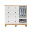 Ver imagem 5 de Cômoda Infantil 1 Porta com Janela e 4 Gavetas 100% MDF Lana Espresso Móveis Branco/Brilho/Amêndoa