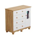 Ver imagem 3 de Cômoda Bebê 1 Porta com Janela e 4 Gavetas 100% MDF Lana Espresso Móveis Amêndoa/Branco Brilho