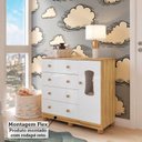 Ver imagem 7 de Cômoda Bebê 1 Porta com Janela e 4 Gavetas 100% MDF Lana Espresso Móveis Amêndoa/Branco Brilho