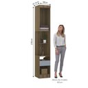 Ver imagem 2 de Mesa de Cabeceira Alta 38cm 1 Porta 1 Gaveta Paris Luciane