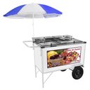 Ver imagem 1 de Carrinho 2 em 1 Cefaz Salada de Frutas e Açaí Luxo Branco Rodas Pneumáticas e Guarda Sol Bl18p/gs
