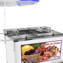 Ver imagem 2 de Carrinho 2 em 1 Cefaz Salada de Frutas e Açaí Luxo Branco Rodas Pneumáticas e Guarda Sol Bl18p/gs
