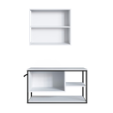 Ver imagem 3 de Conjunto Suspenso Banheiro Gabinete Espelheira 80cm Branco P1013