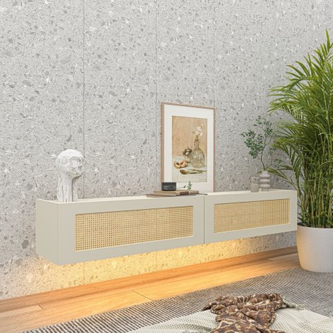 Rack Suspenso Aparador Nicho Sala Native 145 Off White - Gelius