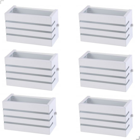 Kit com 6 Arandelas Frisada de 15cm:branco