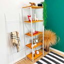 Ver imagem 2 de Estante Style Slim 5 Prateleiras Industrial Carvalho e Branco