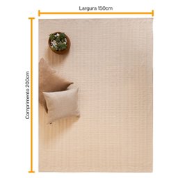 Tapete Sala Quarto Boho Algodão Cru 1,5x2m Lavável À Máquina - 3