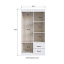 Ver imagem 4 de Guarda-Roupa 30204 4 Portas 2 Gavetas e 2 Prateleiras Rosário Branco