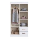 Ver imagem 3 de Guarda-Roupa 30204 4 Portas 2 Gavetas e 2 Prateleiras Rosário Branco