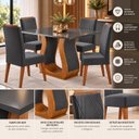 Ver imagem 5 de Conjunto de Mesa de Jantar Retangular em Madeira Maciça com 4 Cadeiras Nubia Vegas Yescasa Cinza/Me