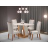 Mesa de Jantar Retangular Nubia com 4 Cadeiras Madeira Maciça Vegas - 1