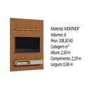 Ver imagem 3 de Home P/ Tv até 85 Pol Modular 2.2 Ripado C/ 1 Porta 1 Prat. 219x250cm Nature/off White - Linea