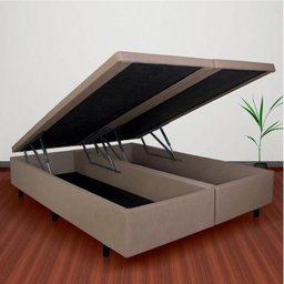 Base Box Baú King 193x203x42cm em Courino com Pistão a Gás - 2