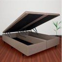 Ver imagem 2 de Base Box Baú King 193x203x42cm em Courino com Pistão a Gás