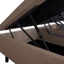 Ver imagem 3 de Base Box Baú King 193x203x42cm em Courino com Pistão a Gás