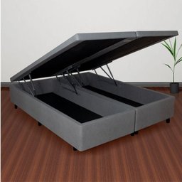 Base Box Baú King 193x203x42cm em Courino com Pistão a Gás - 2