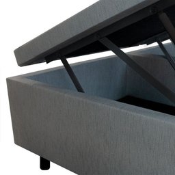 Base Box Baú King 193x203x42cm em Courino com Pistão a Gás - 5