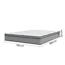 Ver imagem 5 de Cama Box Baú Casal Colchão Molas Ensacadas Mirage 138x188x65cm Cinza/Branco Umaflex