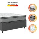 Ver imagem 6 de Cama Box Baú Casal Colchão Molas Ensacadas Mirage 138x188x65cm Cinza/Branco Umaflex