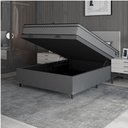 Ver imagem 3 de Cama Box Baú Casal Colchão Molas Ensacadas Mirage 138x188x65cm Cinza/Branco Umaflex