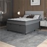 Cama Box Baú Casal Colchão Molas Ensacadas Mirage 138x188x65cm Cinza/Branco Umaflex - 2