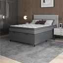 Ver imagem 2 de Cama Box Baú Casal Colchão Molas Ensacadas Mirage 138x188x65cm Cinza/Branco Umaflex