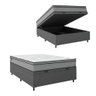 Cama Box Baú Casal Colchão Molas Ensacadas Mirage 138x188x65cm Cinza/Branco Umaflex - 1