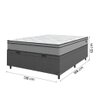 Cama Box Baú Casal Colchão Molas Ensacadas Mirage 138x188x65cm Cinza/Branco Umaflex - 4